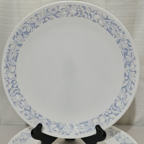 5 Corelle Sea and Sand Dinner Plates 10 1/4" light blue beige floral - Picture 2 of 9